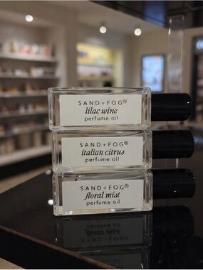 SAND+FOG Perfume Oil Trio — Lilac Wine, Italian Citrus, Floral Mist